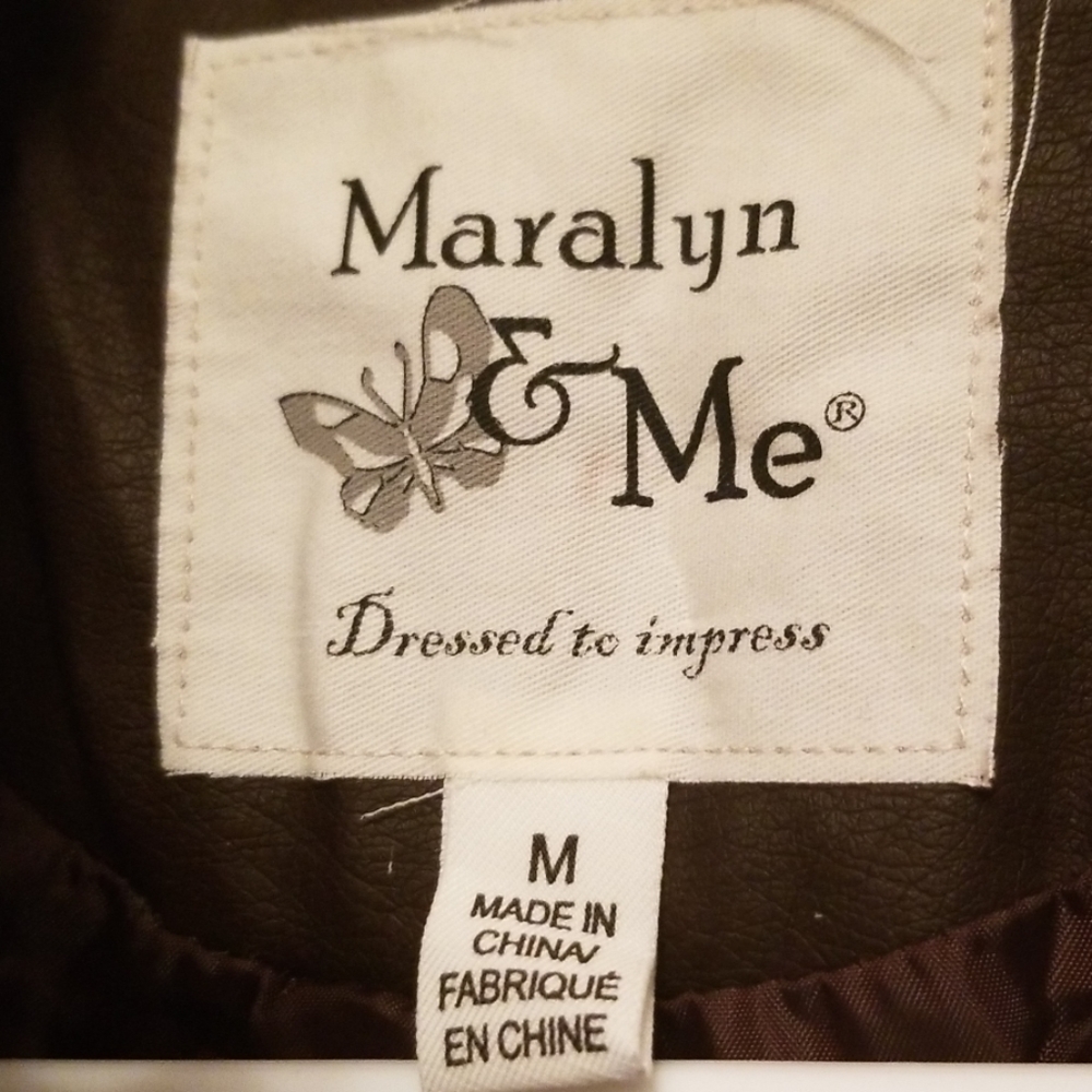 Vegan Leather Bomber Style Jacket - Picture 5 of 7